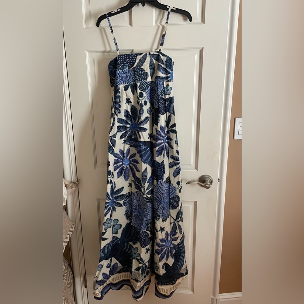 Blue and White Floral Maxi Dress